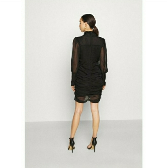 House of Harlow 1960 Lurex Pinstripe Dress | Size 6 | Black - Picture 4 of 5